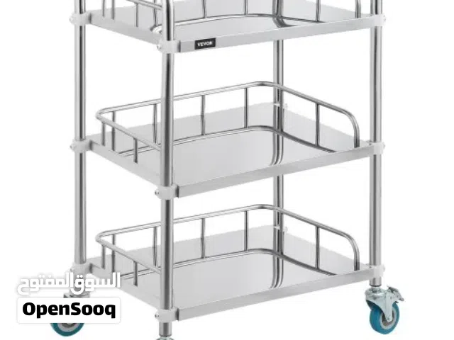 عربة طبية ستانلس ستيل 3 طبقات للعيادات مع عجلات ومكابح – 35×45 سم stainless steel medical trolley