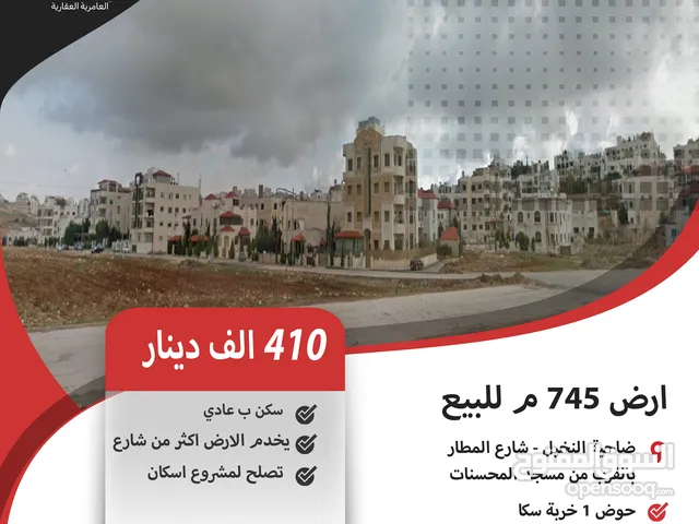 ارض 745 م للبيع في ضاحية النخيل / بالقرب من مسجد الحسنات .