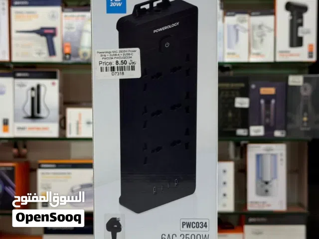 POWEROLOGY 6AC 2500W POWER STRIP BLACK PWCUQC034