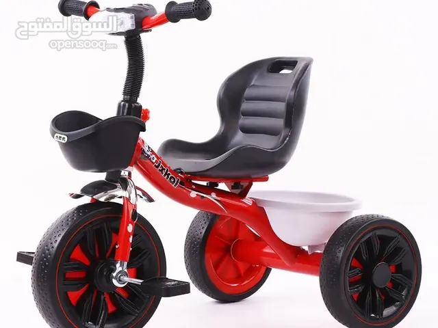 عرض خاص على الدراجة الثلاثية للاطفال موديل كشاف عجلات حجم كبير مع مسند للكرسي