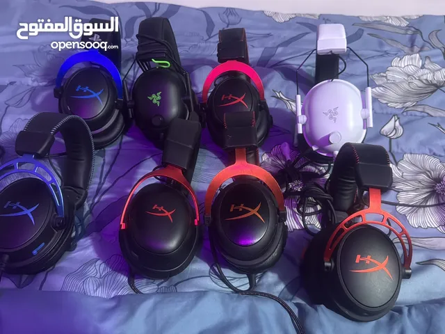 للبيع سماعات هايبر اكس وريزر نظيفات جدا