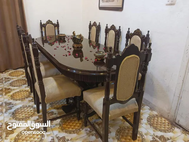 طاولة سفرة و 8كراسي الخشب الزان والبلوط الطبيعي حفر يدوي شغل مصري دمياطي
