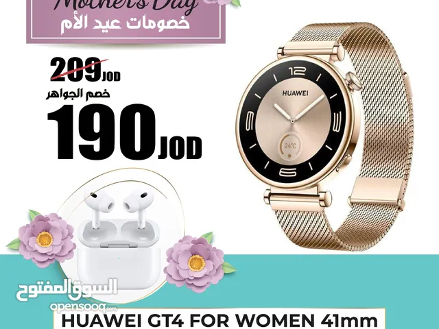 ساعة هواوي GT4 For women 41mm لون جولد مع سماعة هدية كفالة سنة HUAWEI