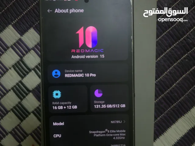 هاتف ريد ماجيك 10 برو إصدار 512 قيقا ورام 16 اخو الجديد مع هدايا قيمة