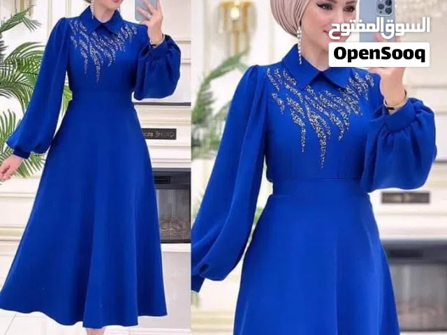 فستان بلون نيلي أنيق للبيع