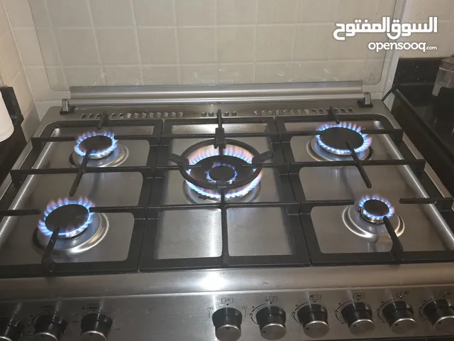 موقد 5 عيون ، إشعال ذاتي ، شواية ، فرن علوي وطفلين يعمل سويا ، حالة فوق الممتازة