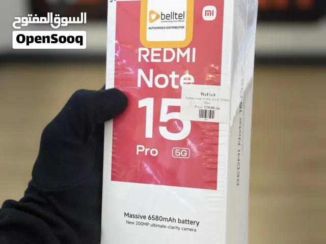 Mi Redmi Note 15 pro 5G , 8GB  256 GB colour:- Glacier blue, Massive battery 6580 mAh ,