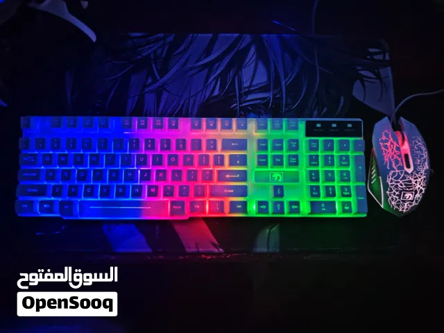 كيبورد + ماوس اضائه اللوان ممتازه جدا للبيع .