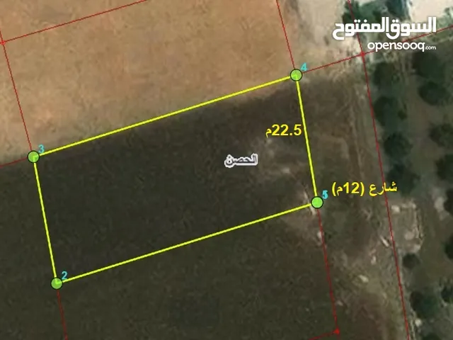 ارض 1061متر في الحصن ضمن حوض المراح وام الغزلان بالقرب من مدرسة رابعة تنظيم سكن ب