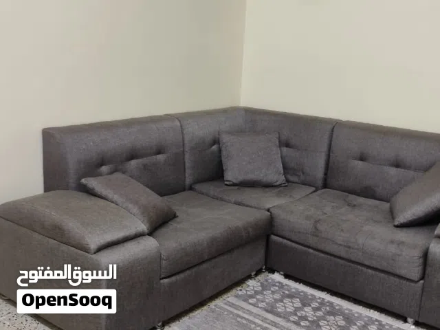 كنب مريح حرف L لون رمادي كنب صاله