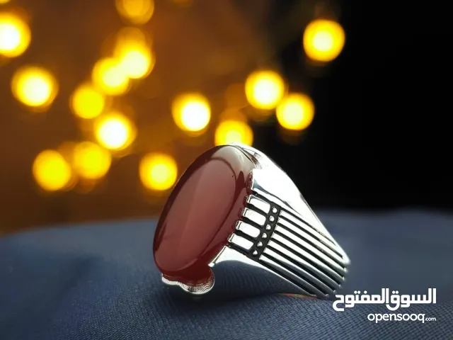 خواتم فضه تركي عقيق يمني درجه أولى