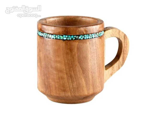 Turquoise wooden mug