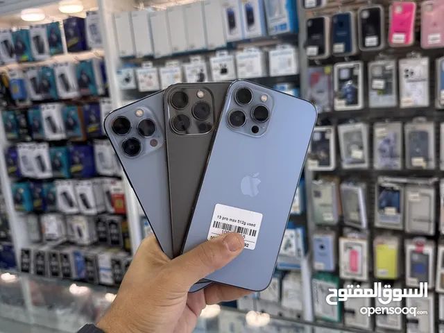iPhone 13promax 512gb used battery 90-93%/مستعمل بحالة الوكالة ومكفول ترجيع