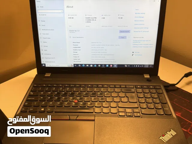 لابتوب لينوفو ((( كوراي 5 جيل 6 رام 8GB ))) هارد SSD128 مع كامرة 2K مع جنطة وشاحنة
