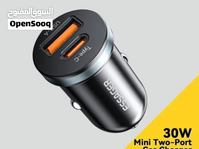 عظمة شحن للسياره بسعر حرررررق تشحن بقدة 30W بمنفذين USB-C & USB-A