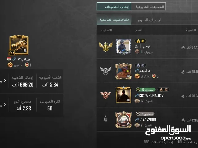 حساب ببجي للبيع