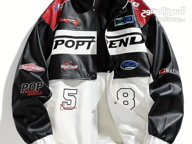 Awesome birds mens street style racing black leather jacket