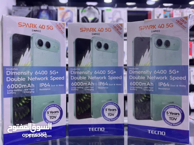 Tecno Spark 40 5G ( 128 GB / 4+4 ) تكنو سبارك 40 (5g) متوفر بكفالة الوكيل الرسمي سنة كاملة