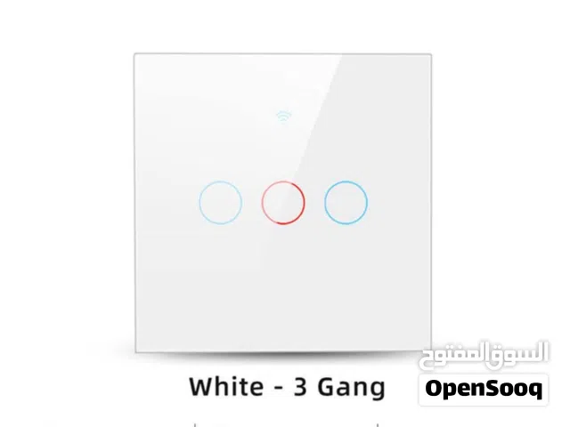 مفتاح اللمس الذكي (3 خطوط - المربع القياسي): Tuya Wi-Fi Smart Touch Switch 3 Gang No Neutral Gl