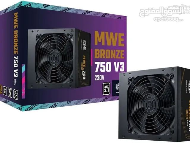 باور سبلاي كولر ماستر لأجهزة الجيمنج 750 واط حقيقي COOLERMASTER 750W 80+ BRONZE GAMING POWER SUPPLY
