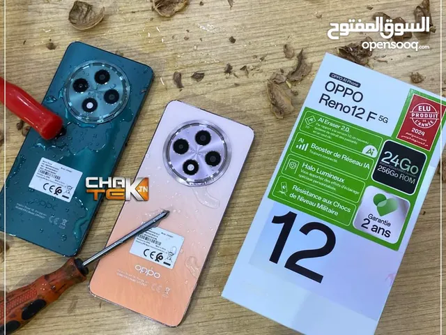 مشغل ايام oppo Reno 12F 5G رام 24 جيجا 256 مكفول سنة متوفر توصيل