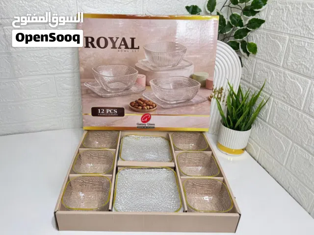 جلى رويال بالطبق مدهب الطقم 12قطعه  طقم شيك جدا السفره المودرن  عملى فى اى منزل  خامات عاليه الجوده