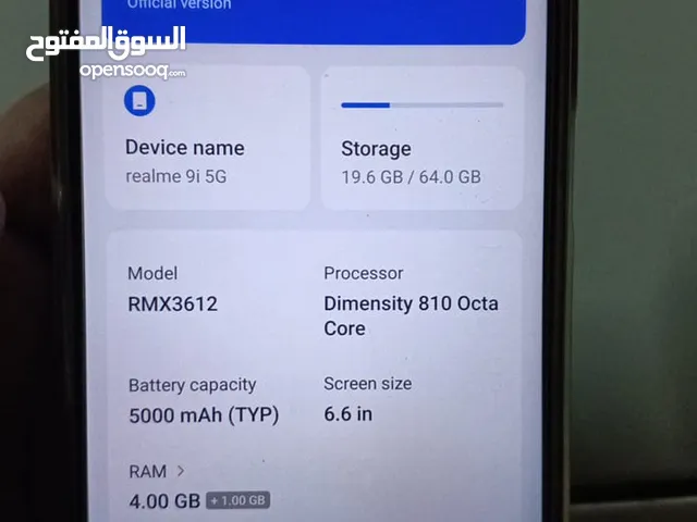 Realme 9i 5g 4+4gb Ram 64gb good condition