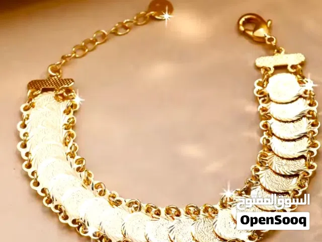 عرض 2 سوار سلسلة عملات افريقية مطلي بالذهب