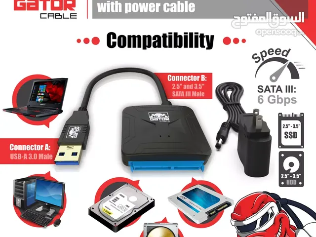 USB 3.0 to SATA III Hard Drive Adapter for 2.5" 3.5" HDD SSD with 12V 2A Power
