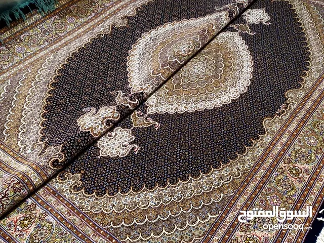 سجادة ماهي خرم يدوية الصنع، نسج خوي، مقاس 6 أمتار، لوحان، لون النص أزرق داكن