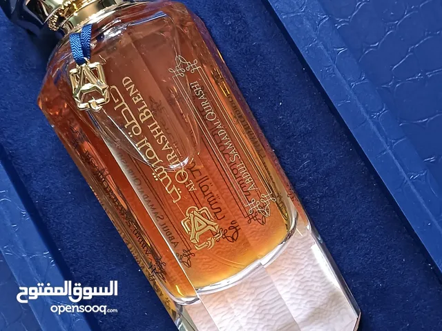 عطر خلطه القرشي جديد90مل للرجال مع ستاند خشب لون ازرق