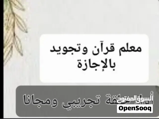 معلم قرآن وتجويد بالإجازة