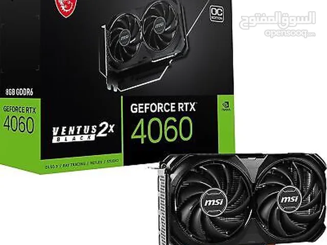 كارت شاشة RTX 4060 msi نظيف جدا ضمان تشغيل تجيني للبيت تشغل وتلعب بالكارت وتاخذة