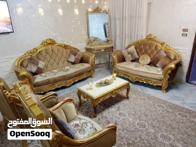 طقم كنب مصري دمياطي(تحفه) مستورد خشب زان كامل واسفنج ضغط عالي دهان ماء الذهب 7مقاعد