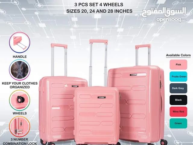 STARGOLD PP Hard Side Luggage Set OF 3 Pieces Bag 360° Double Spinner Wheels With TSA Lock, SG-PP65