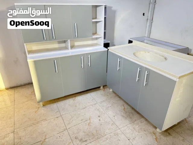 كاونتر خشب mdf قياس متر وعشرين سنك مرمر