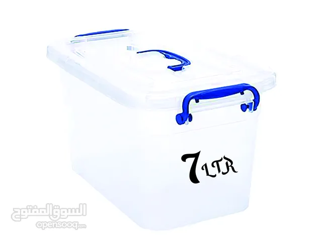 صندوق تخزين بلاستيك بغطاء 7 لتر شبه شفاف  للملابس والألعاب والكتب والوجبات الخفيفة والأحذية