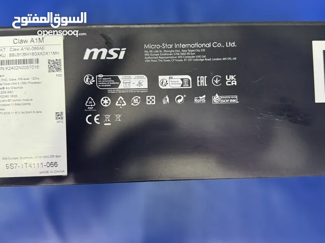 MSI claw A1M Ram 16GB 512 SSD