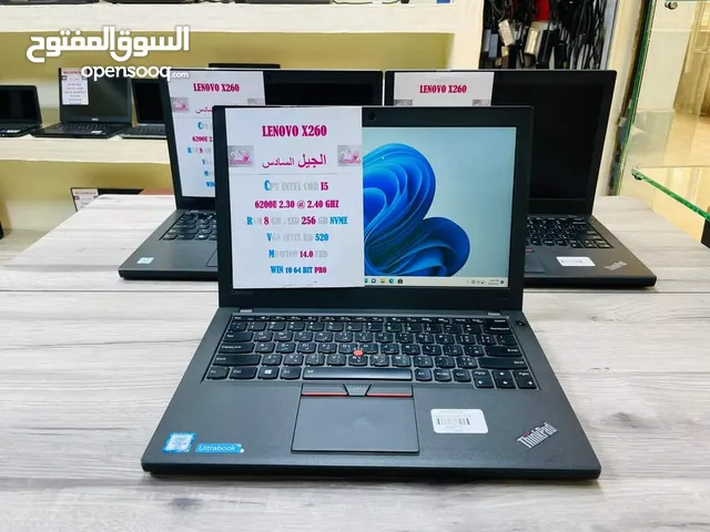 LENOVO X260 CORI5 6 GENERATION RAM 8 GIGA DDR4 SSD 256 GIGA 2.5 MONITOR 14.0 FHD كيبورد مضئ