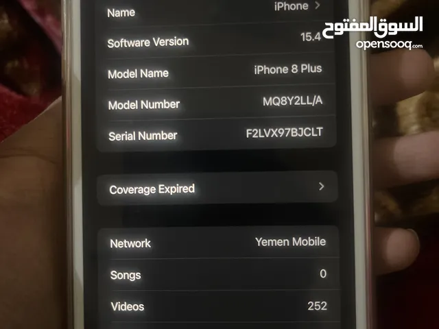 آيفون عرررطه وكرت   iPhone 8 plus   ذاكره 256 نضيف ومضمون من أي عيب:  200 دولار نههههايه: