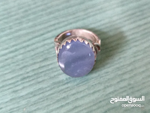خاتم فضه عقيق اصلي