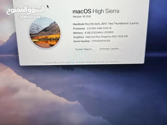 MacBook Pro 13.3 Inch 2017 250GB جهاز بحالة جيدة، قابل للتفاوض على السعر.
