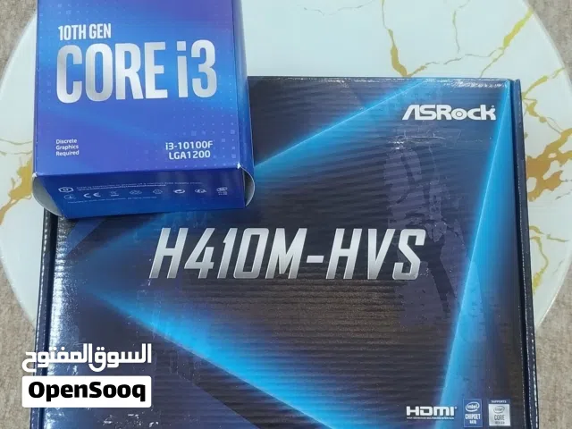 معالج انتل CORE i3-10100F مع اللوحة الام (مذربورد) H410M-HVS