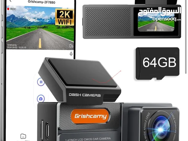 كاميرا داش Grishcamy WiFi 2K للسيارة