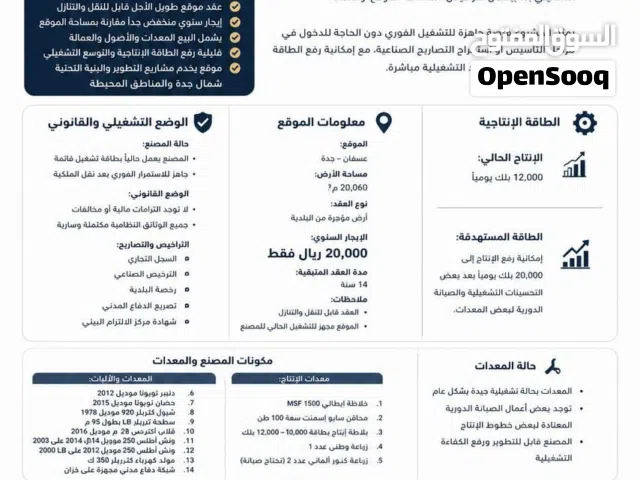 للبيع مصنع بلك (طابوق)