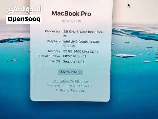 macbook pro 2019 مواصفات عالية