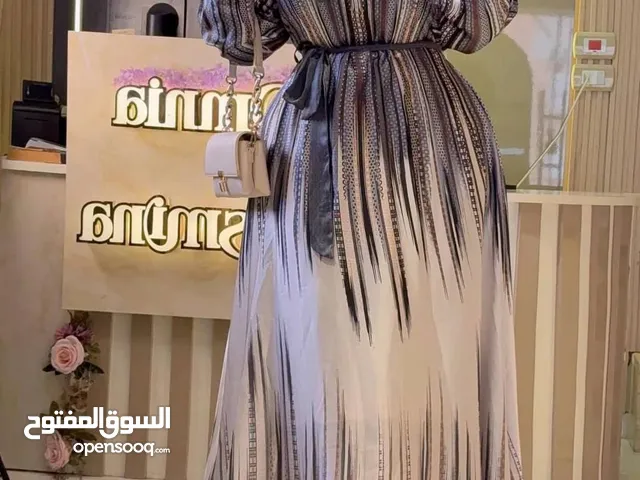 دريس شيفون مبطن بحزام كرفته