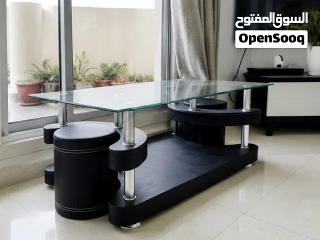 Modern Glass Coffee Table – Elegant Black & Glass Design