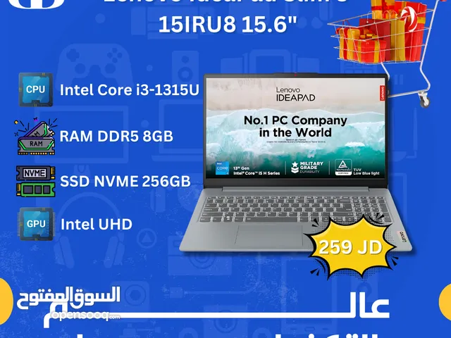 Laptop Lenovo IdeaPad Slim 3 15IRU8 13th Gen عرض مميز على لابتوب لينوفو جيل 13 جديد مكفول سنة