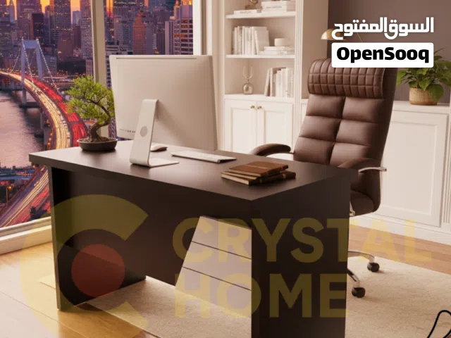 مكتب دراسي خشبي أنيق – أسود وأبيض طول 120 سم – مثالي للدراسة والعمل  المنزلي.